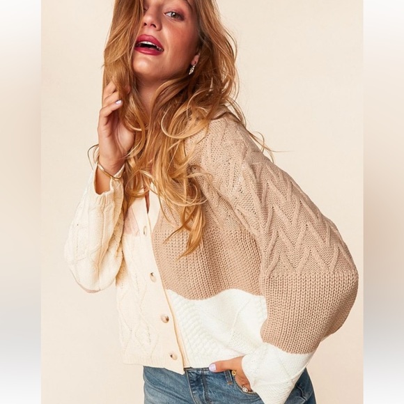 Button Up Knit Cropped Cardigan Sweater - Picture 7 of 8